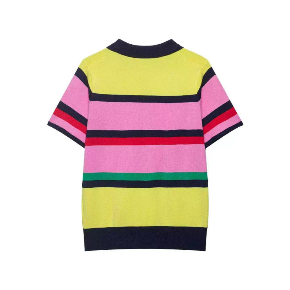 ZARA Summer Versatile Colorful Striped Short Sleeve Knit Top